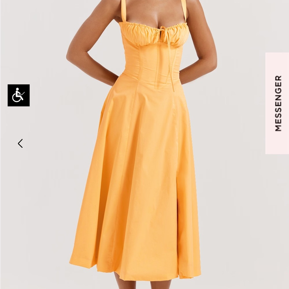 House of CB Carmen TANGERINE BUSTIER SUNDRESS size XS